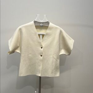 Zara Cream Button-Up Top